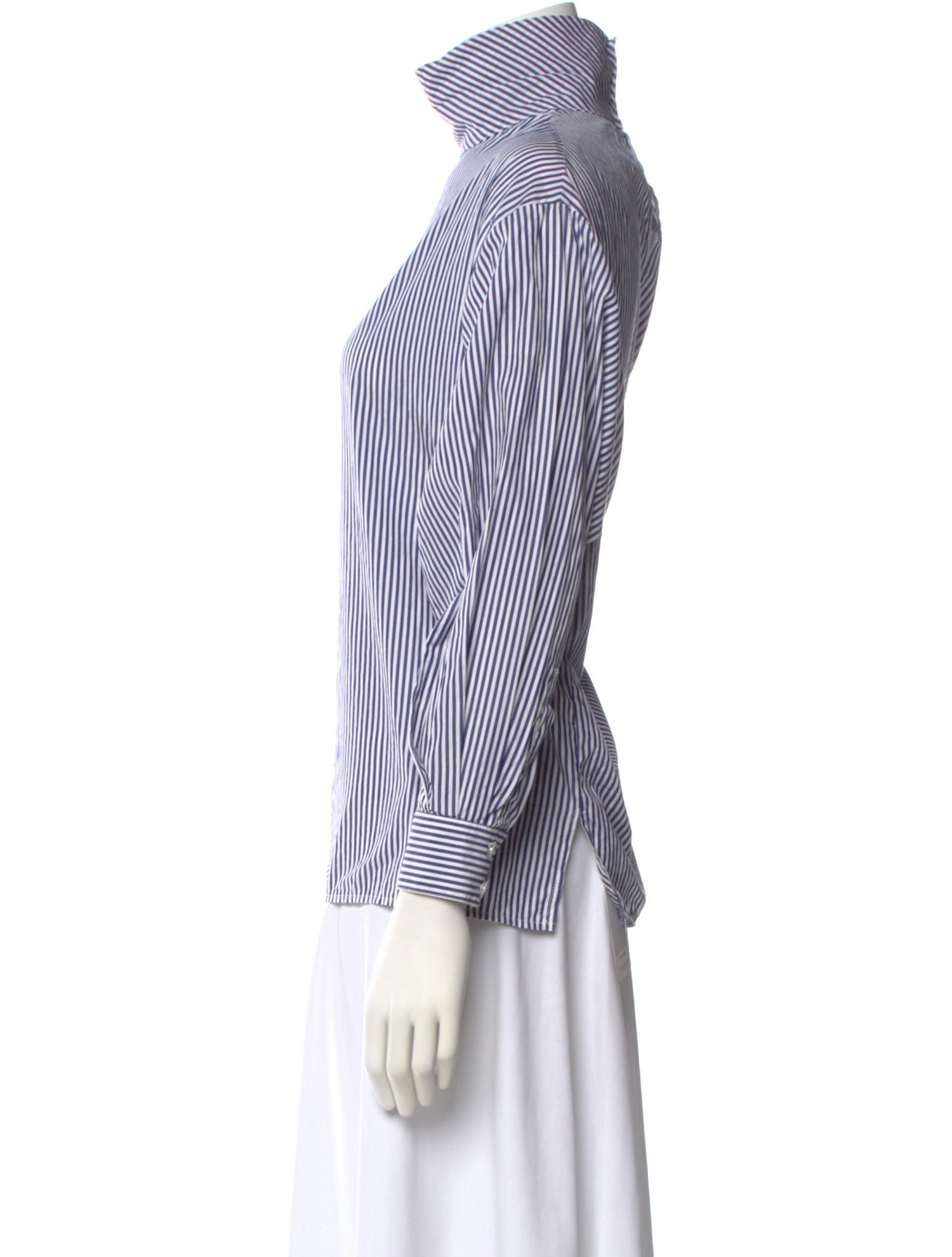 Jesse Kamm Striped Turtleneck Blouse