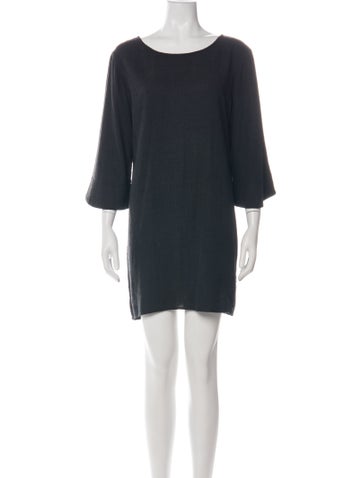 Pre-owned Jesse Kamm Bateau Neckline Mini Dress In Green