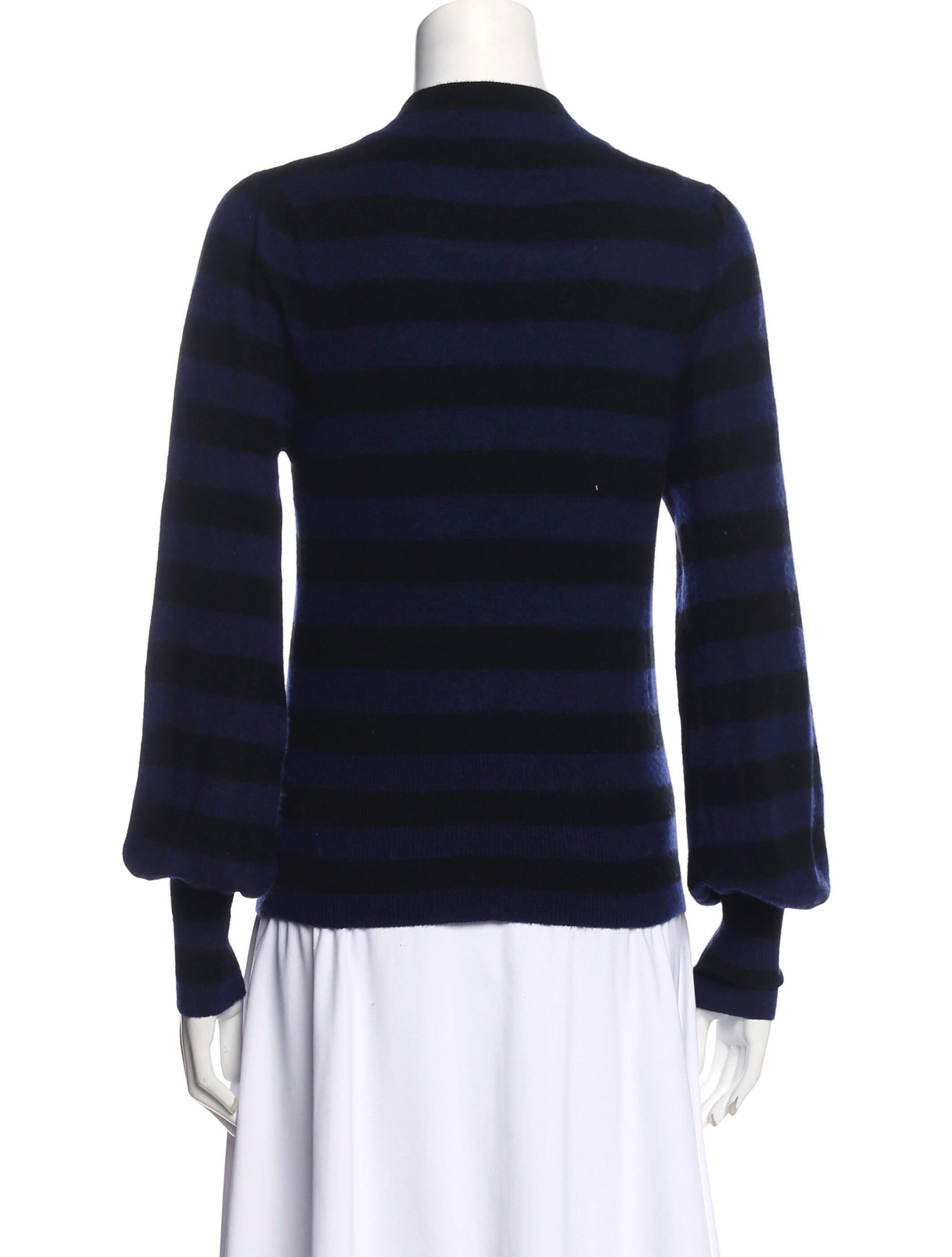 Demylee Cashmere Striped Sweater - Blue 
