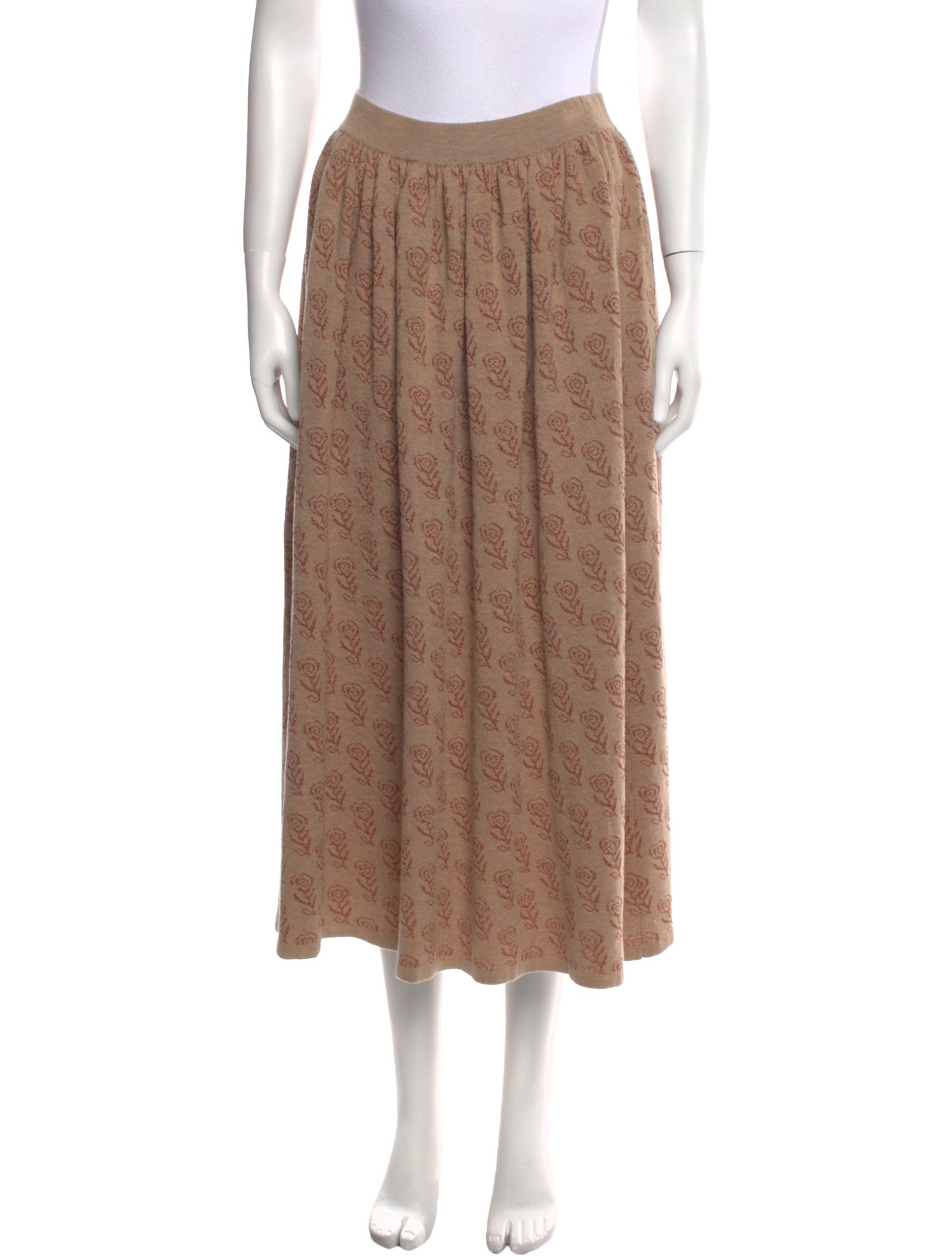 Demylee Floral Print Midi Length Skirt