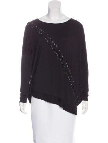 Ella Moss Asymmetrical Lace-Up Top
