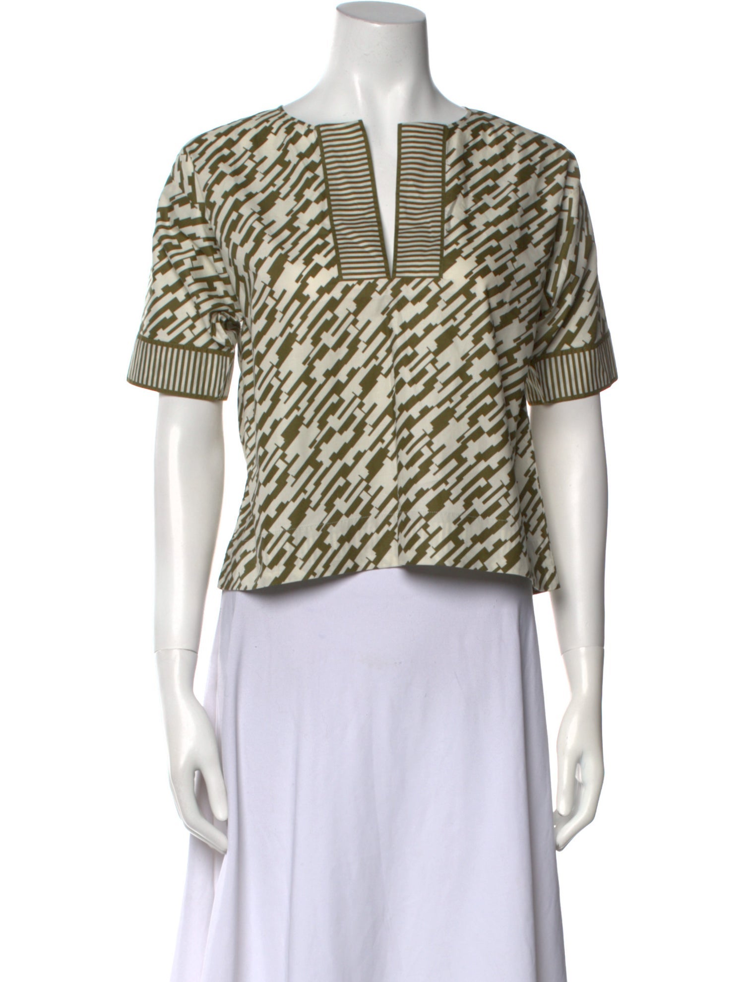 Eres Printed Square Neckline Crop Top