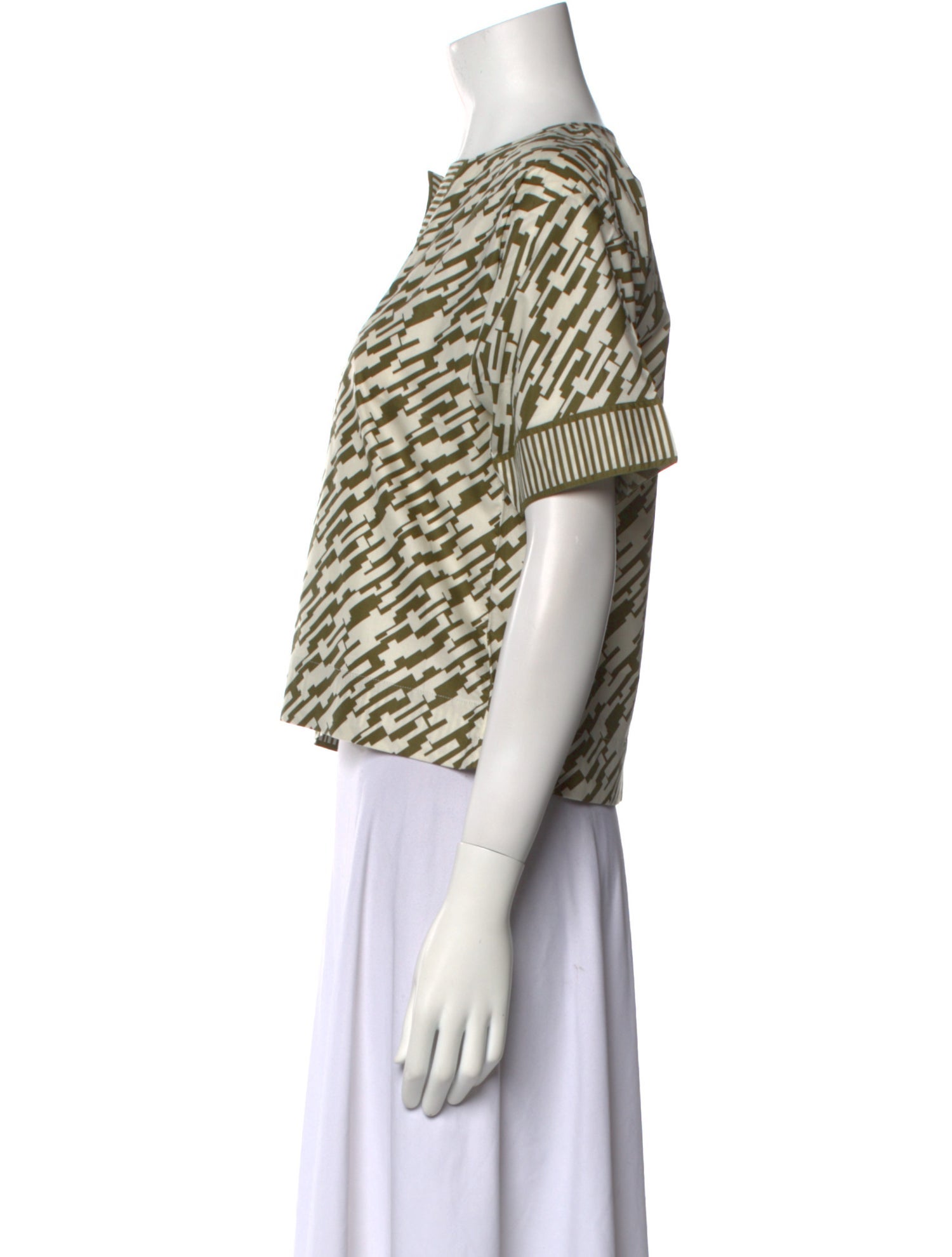 Eres Printed Square Neckline Crop Top