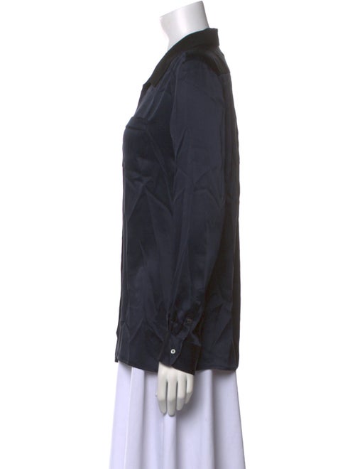 Eres Silk Long Sleeve Button-Up Top
