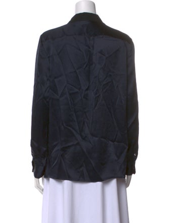 Eres Silk Long Sleeve Button-Up Top