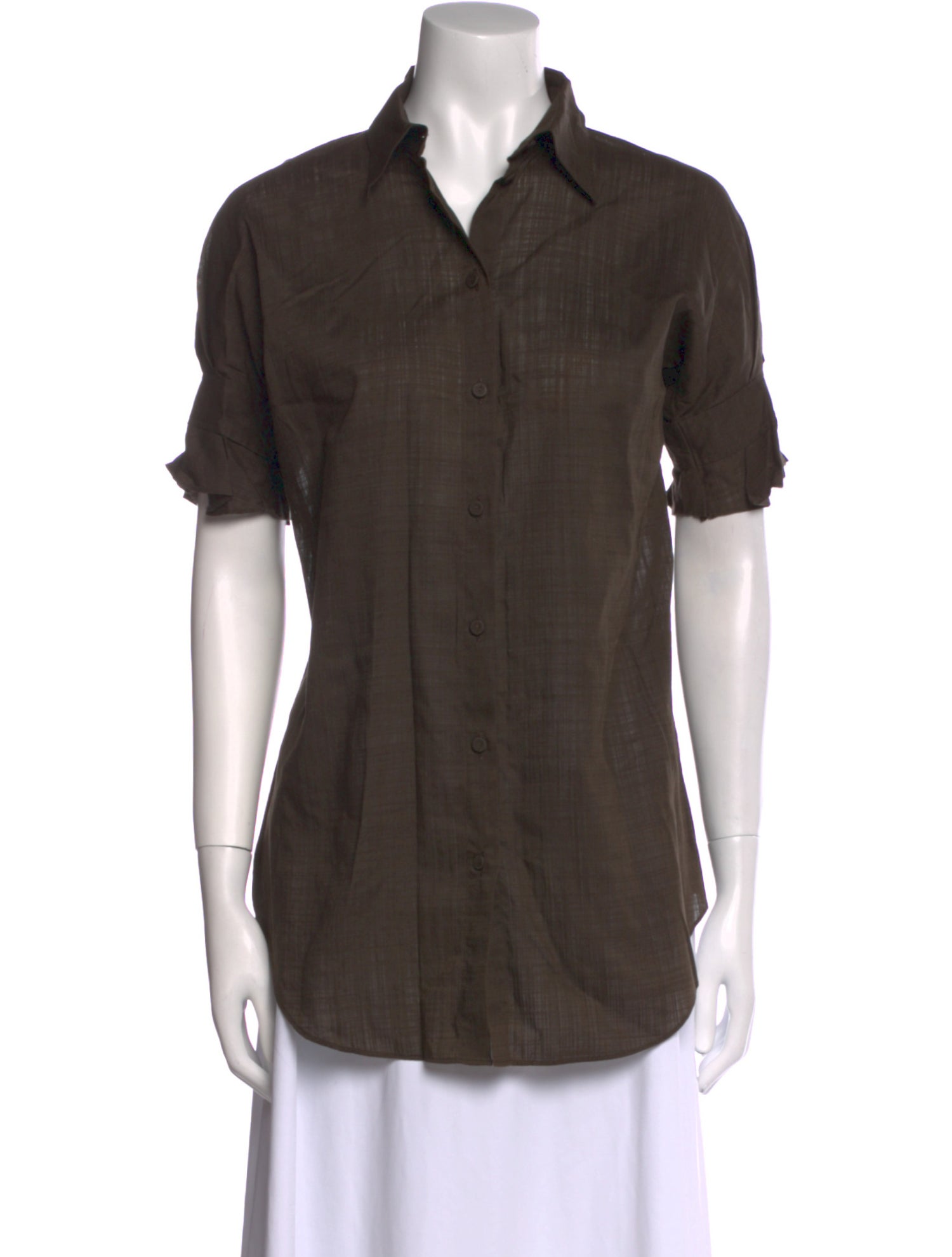 Eres Short Sleeve Button-Up Top