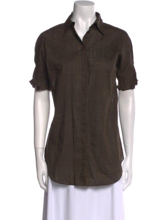 Eres Short Sleeve Button-Up Top