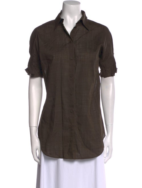Eres Short Sleeve Button-Up Top