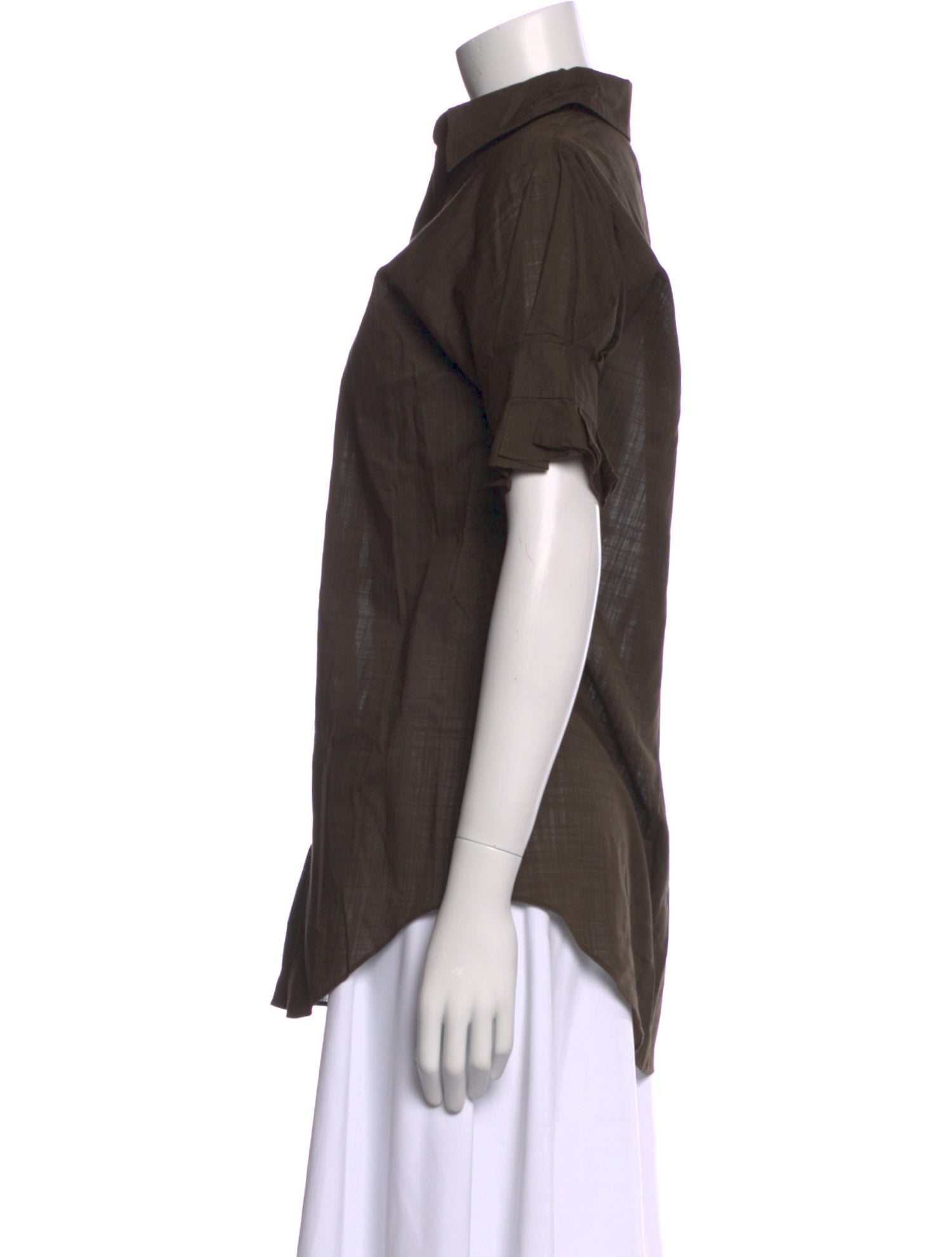 Eres Short Sleeve Button-Up Top