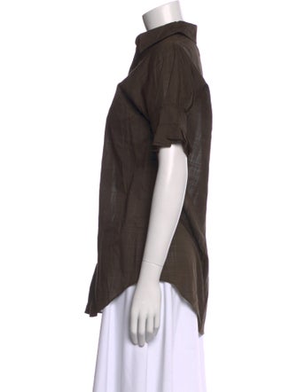 Eres Short Sleeve Button-Up Top