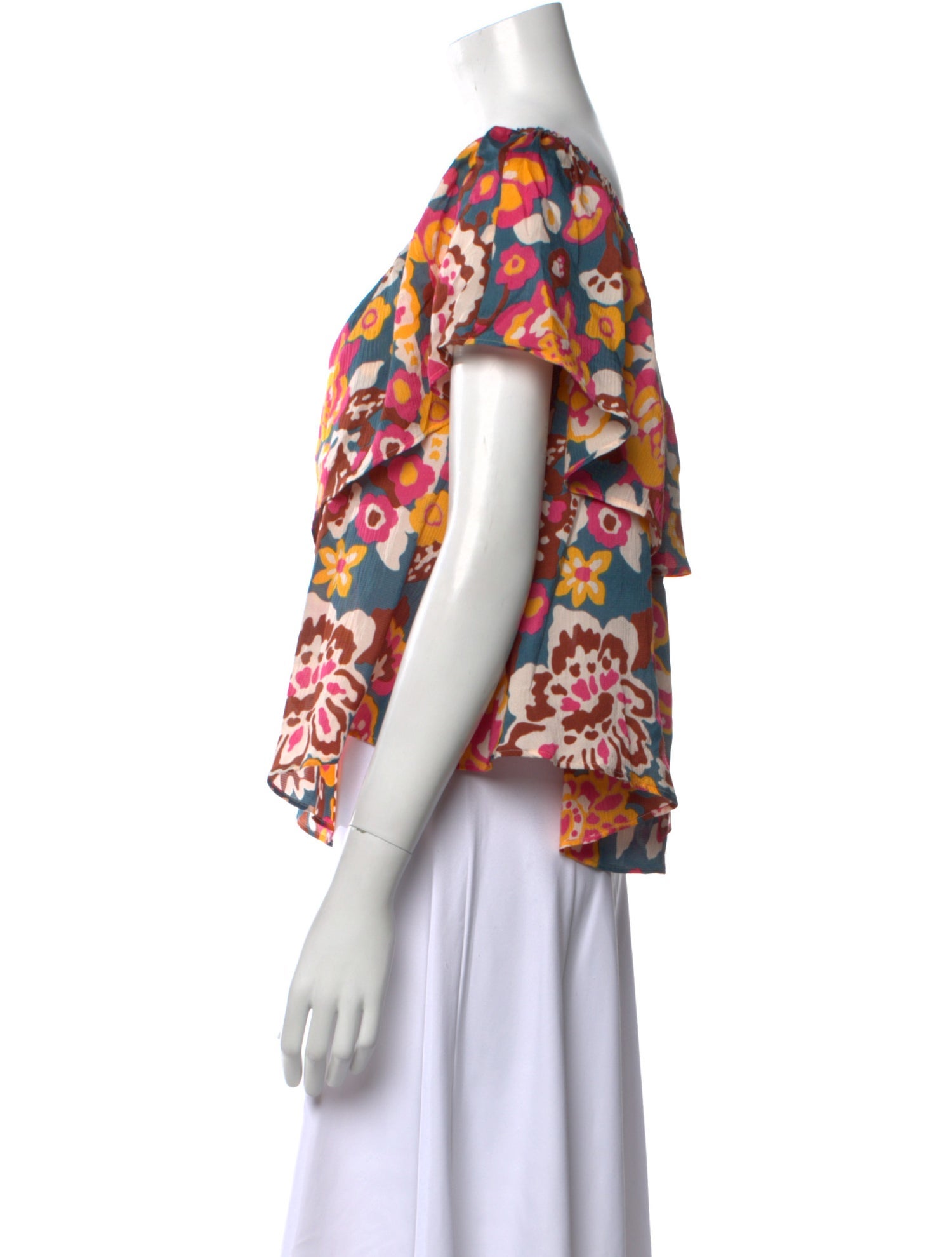 Eres Floral Print Scoop Neck Blouse