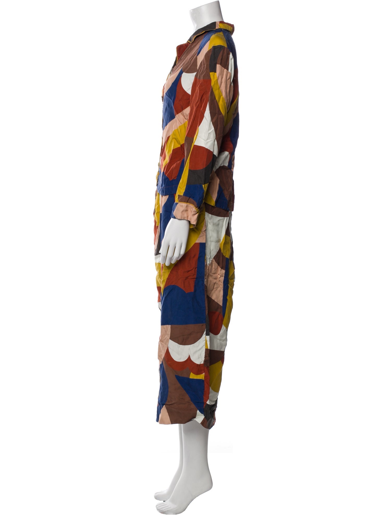 Eres Silk Colorblock Pattern Pant Set