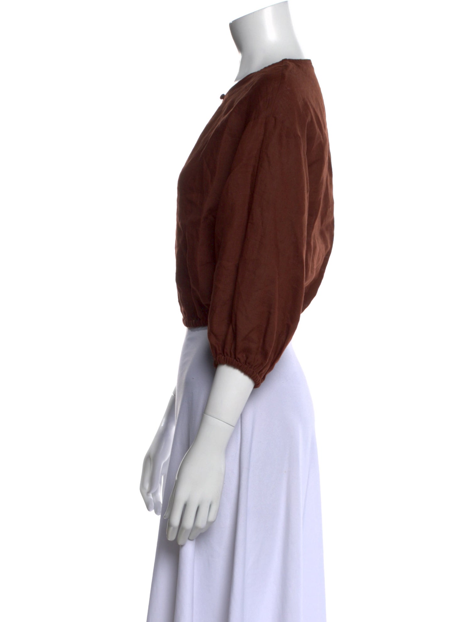 Eres Linen Crew Neck Crop Top