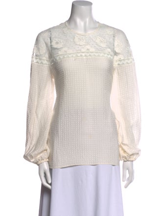 Eres Crew Neck Long Sleeve Blouse