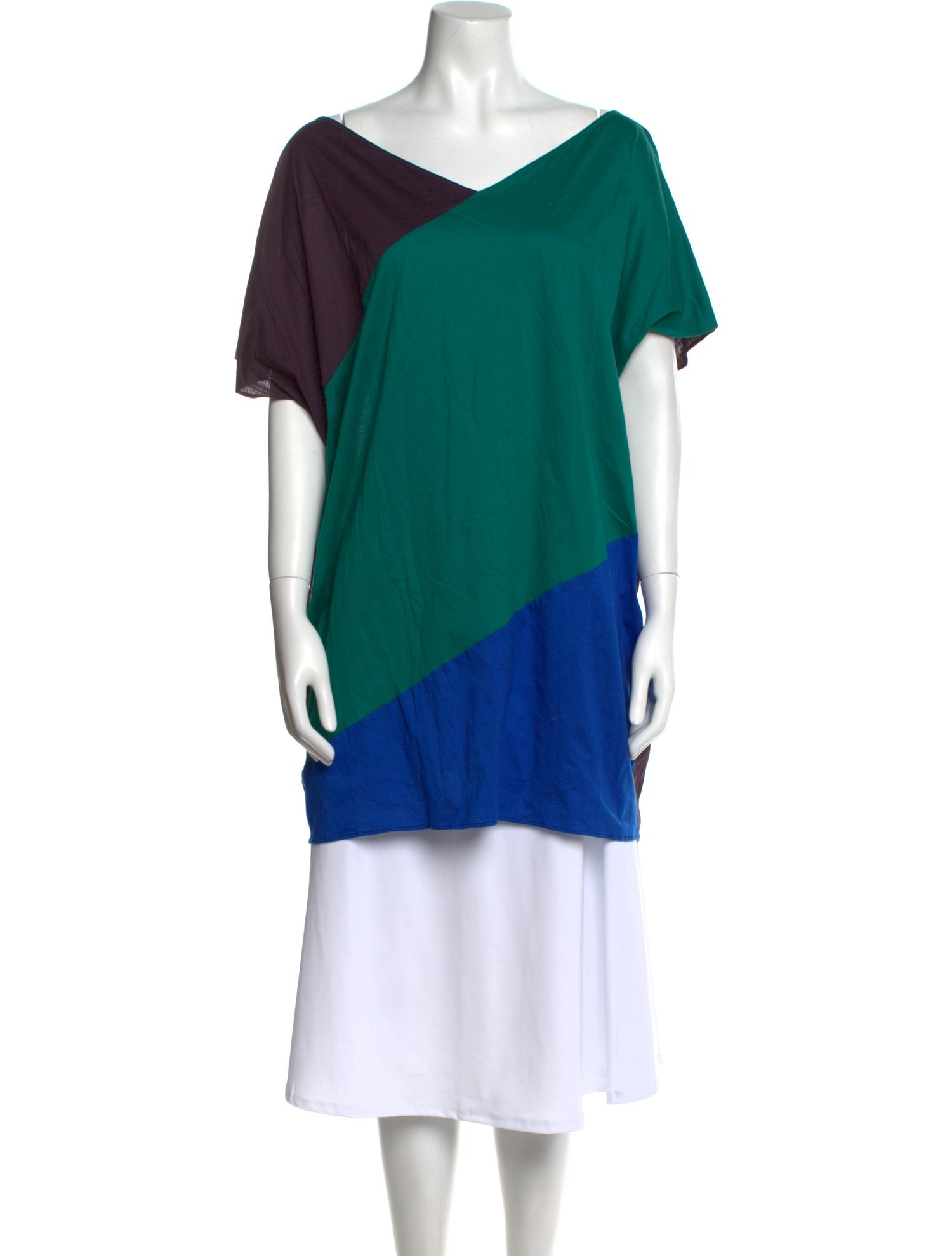 Eres Colorblock Pattern Tie Neck Tunic