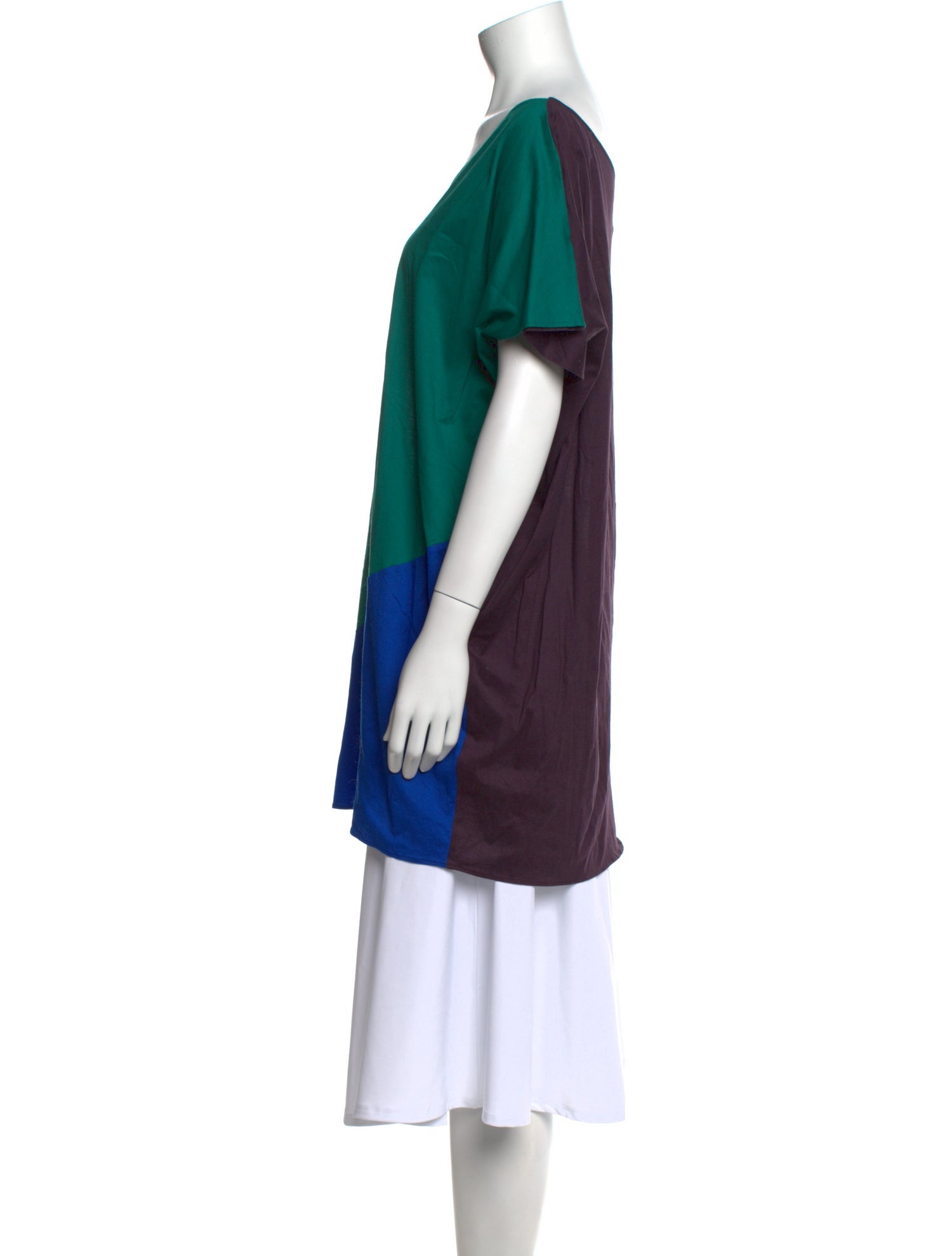 Eres Colorblock Pattern Tie Neck Tunic