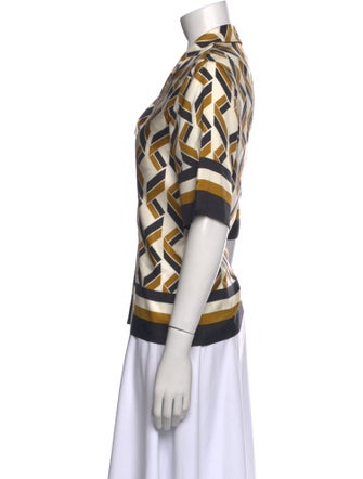 Eres Silk Printed Button-Up Top