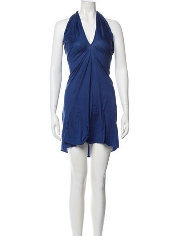 Pre-owned Eres Halterneck Mini Dress In Blue