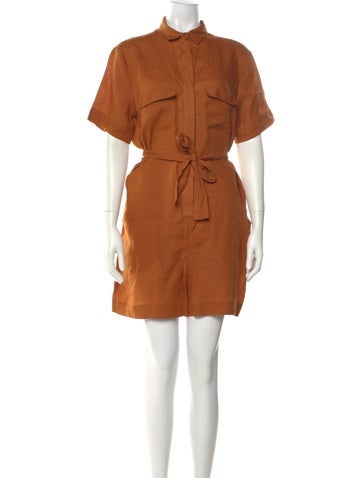 Pre-owned Eres Linen Romper In Brown