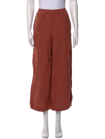 Pre-owned Eres Linen Wide Leg Pants In Red