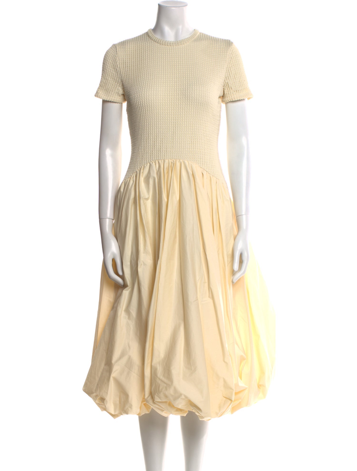 ELEXIAY Crew Neck Midi Length Dress