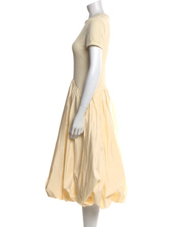 ELEXIAY Crew Neck Midi Length Dress