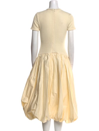 ELEXIAY Crew Neck Midi Length Dress