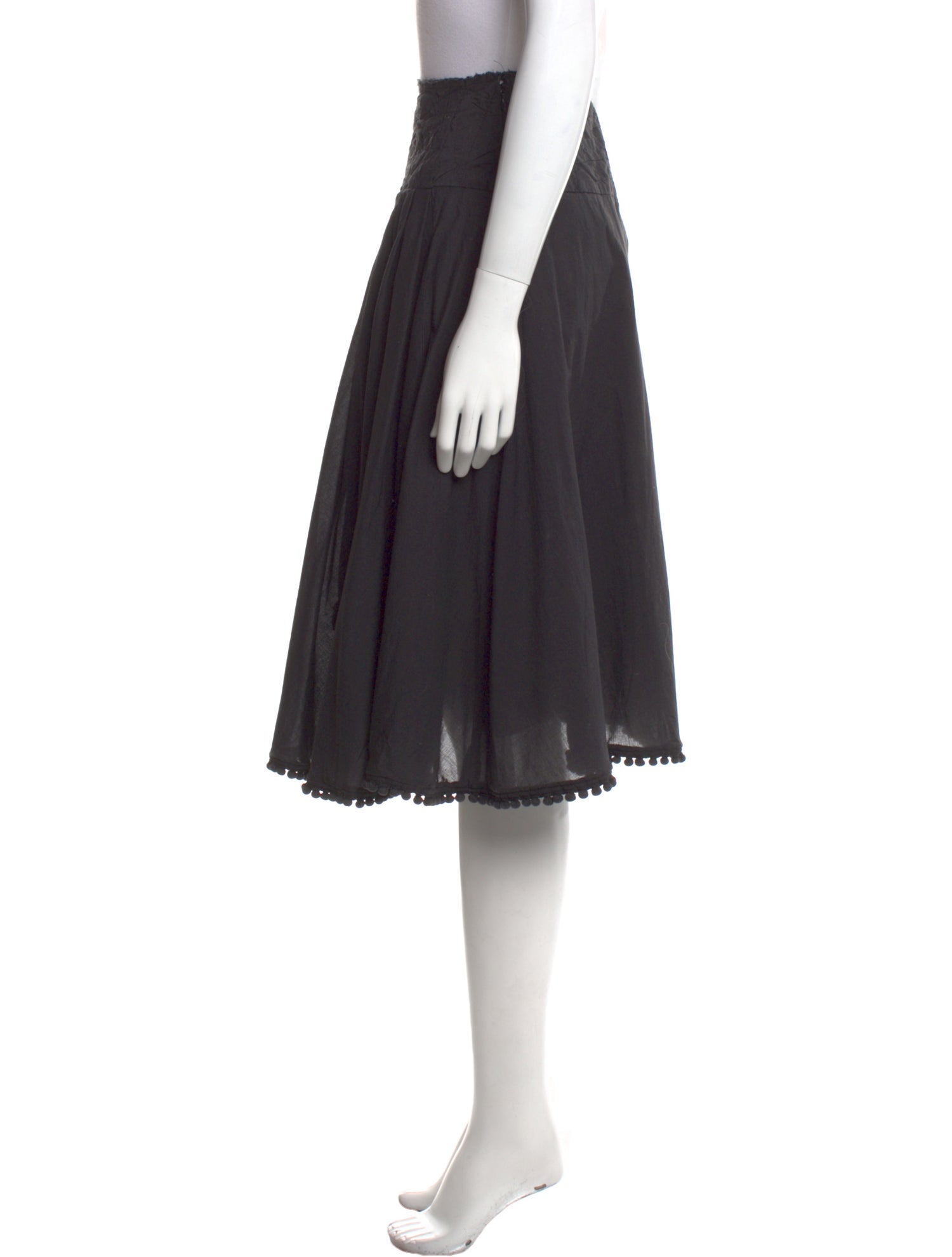 Easton Pearson Raw-Edge Trim Knee-Length Skirt