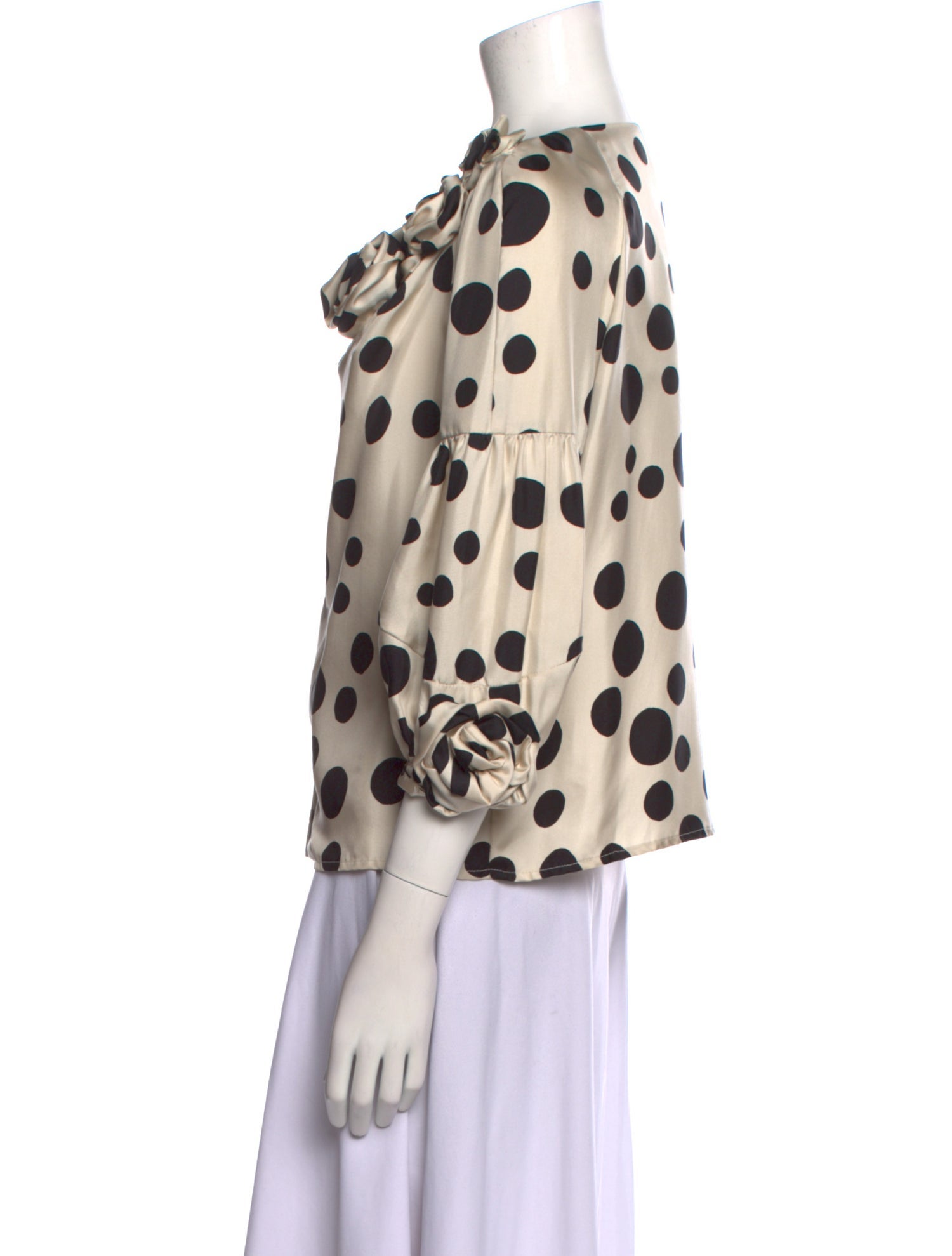 Easton Pearson Silk Polka Dot Print Blouse