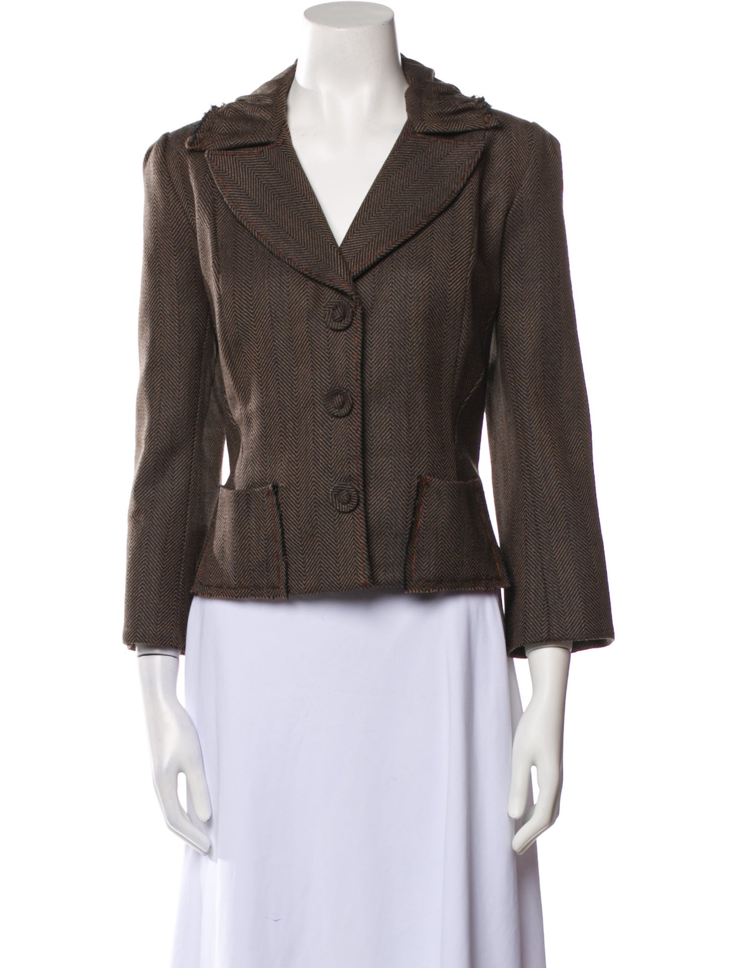 Easton Pearson Merino Wool Tweed Pattern Blazer