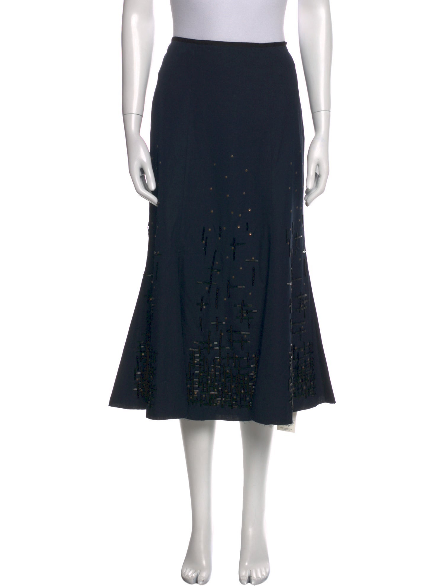 Easton Pearson Beaded Accents Midi Length Skirt