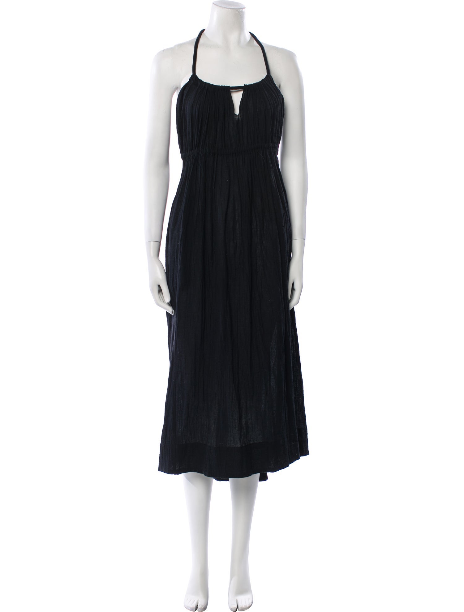 Electric Feathers Halterneck Long Dress