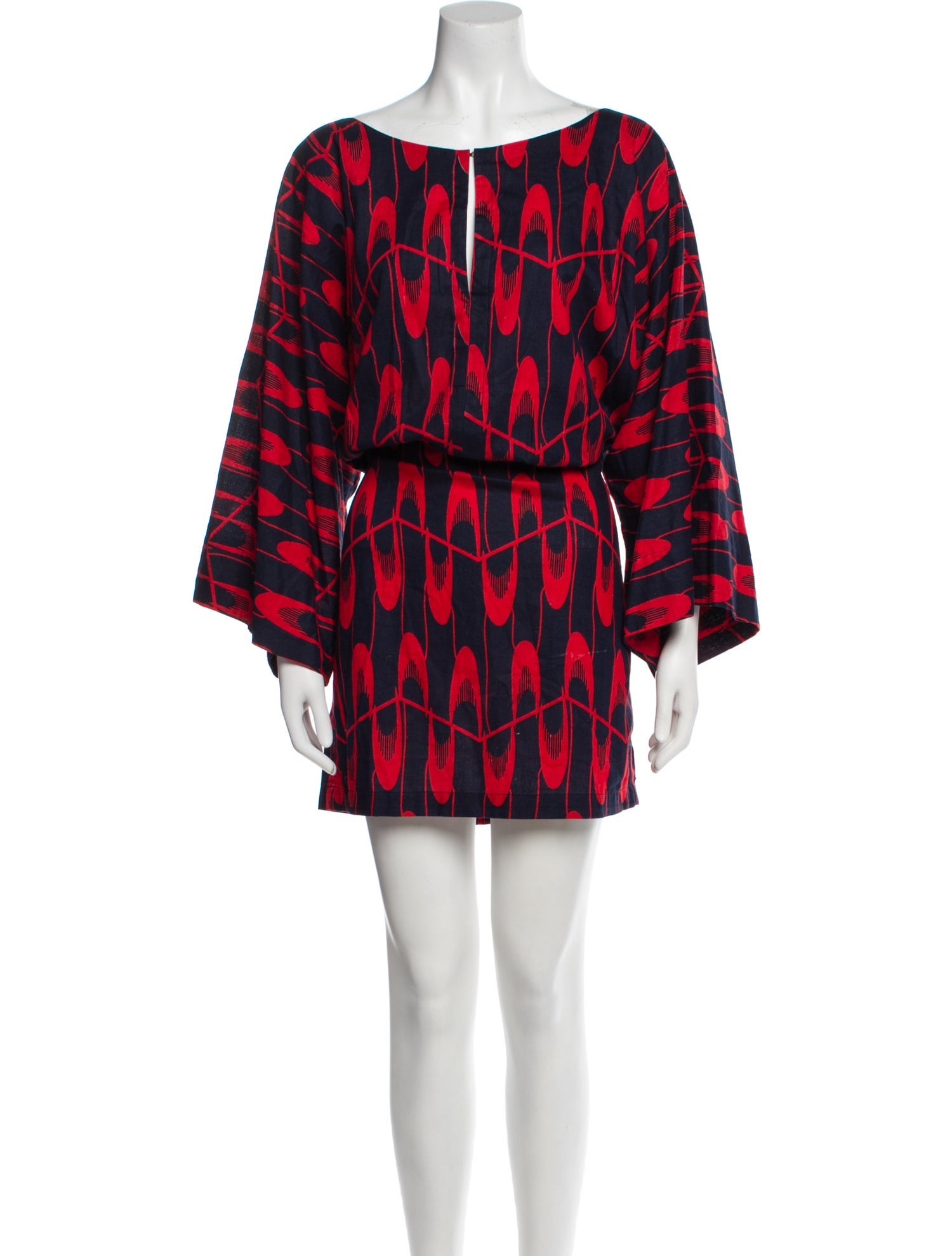 Electric Feathers Printed Knee-Length Dress