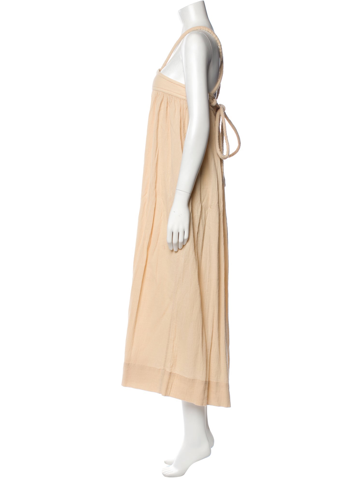 Electric Feathers Square Neckline Midi Length Dress