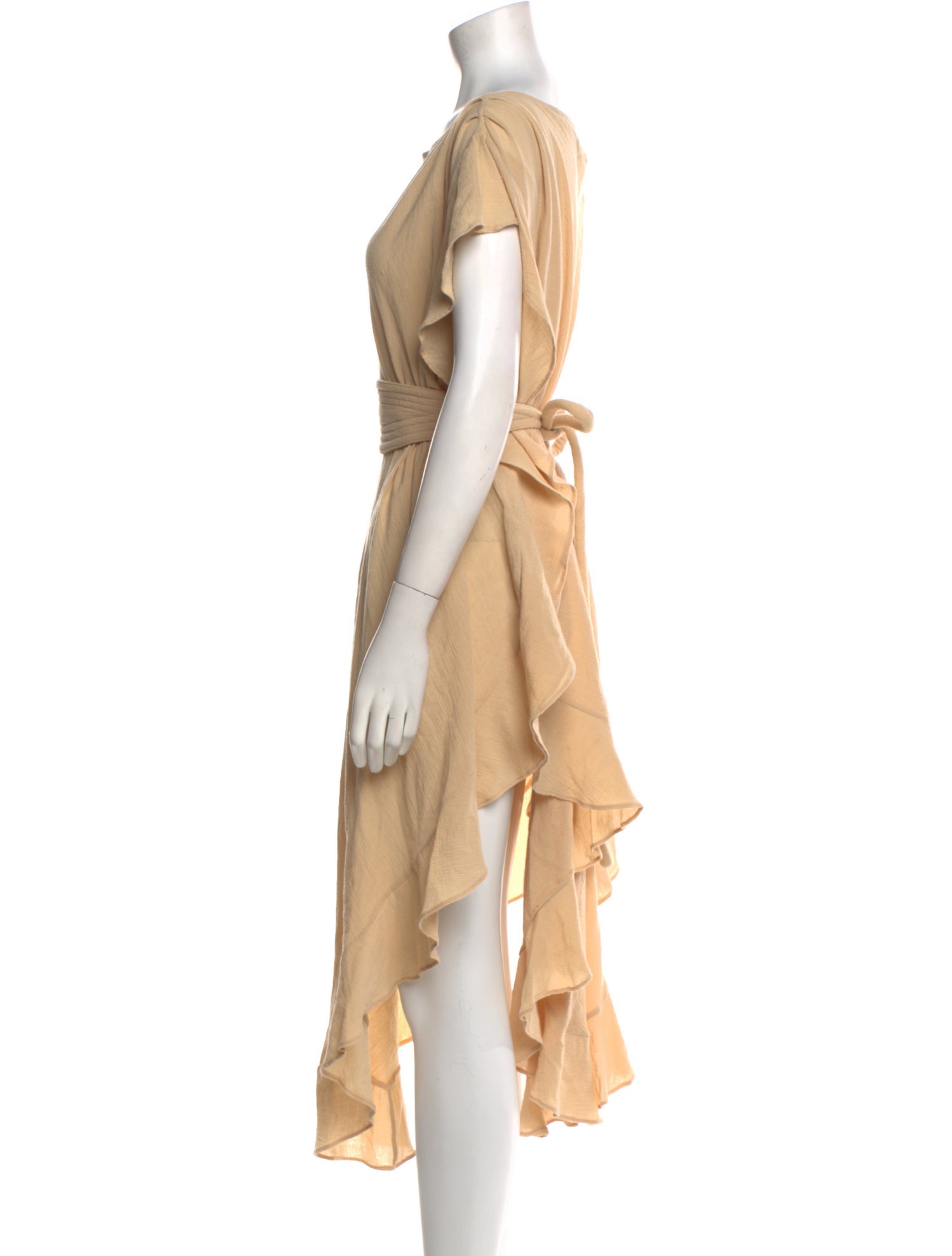 Electric Feathers Bateau Neckline Midi Length Dress