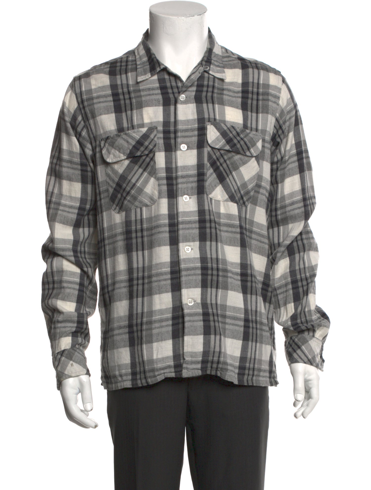 Engineered Garments Plaid Print Long Sleeve Western Shirt