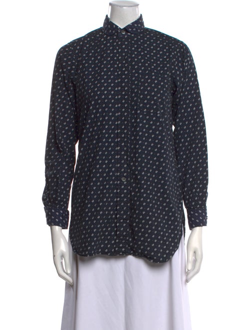 Engineered Garments Polka Dot Print Three-Quarter Sleeve Button-Up Top