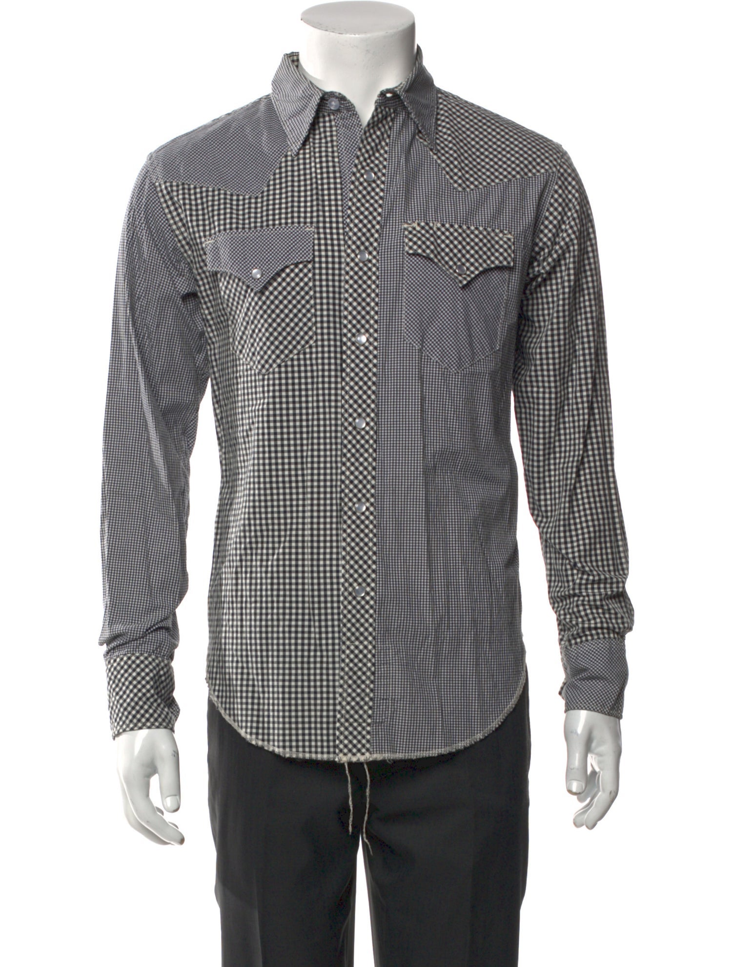 Engineered Garments Plaid Print Long Sleeve Western Shirt