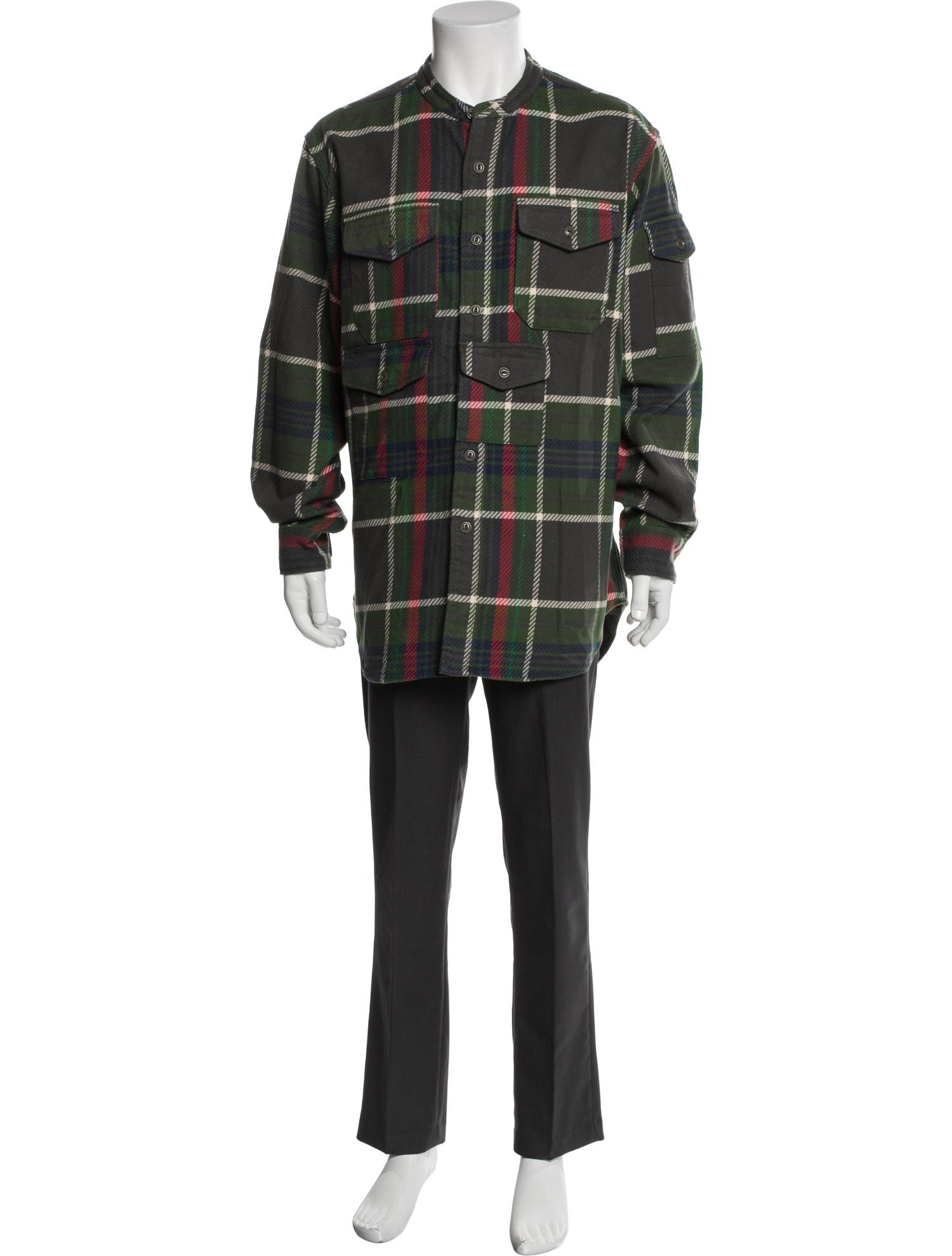 Engineered Garments Plaid Print Long Sleeve Shirt