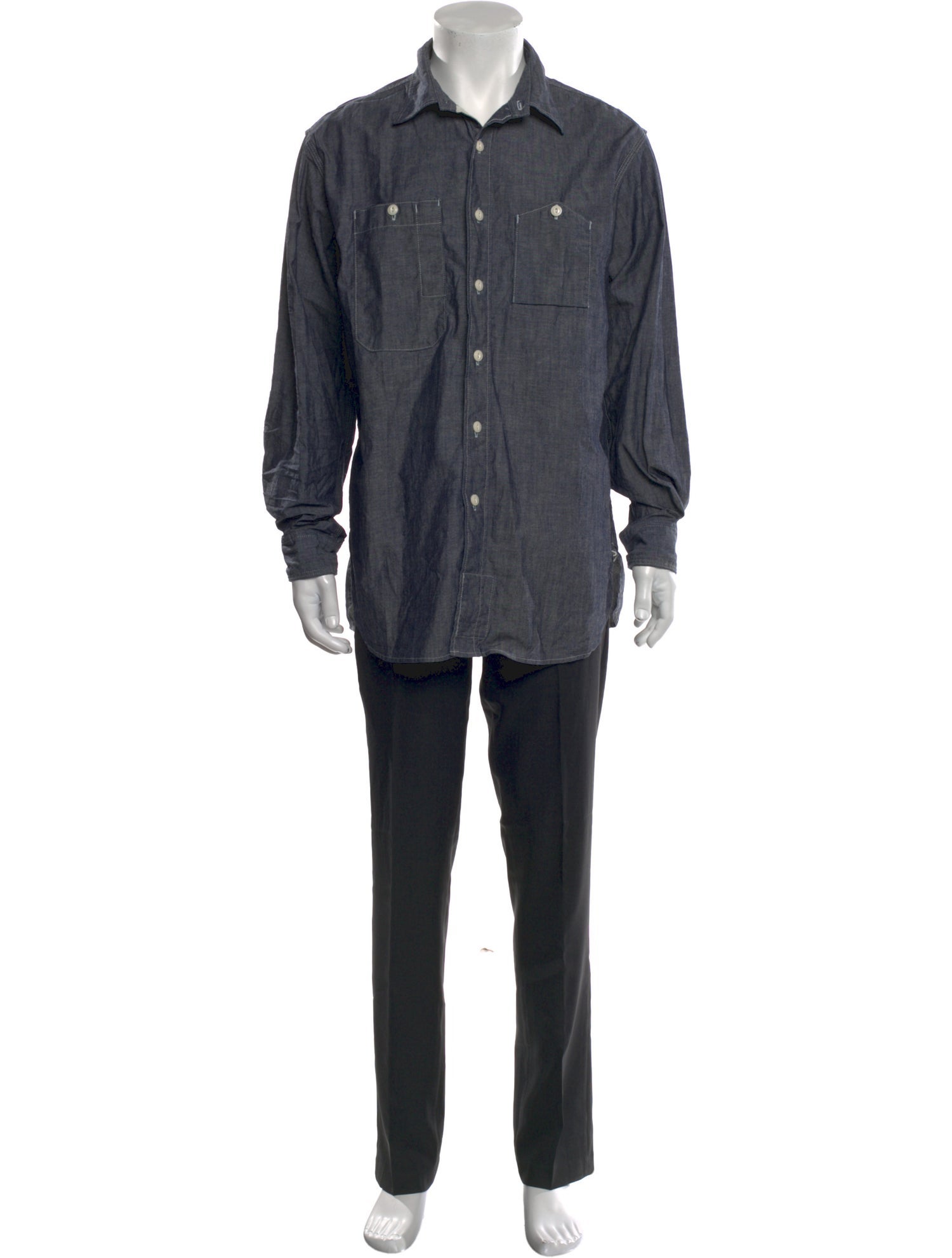 Engineered Garments Striped Long Sleeve Dress Shirt