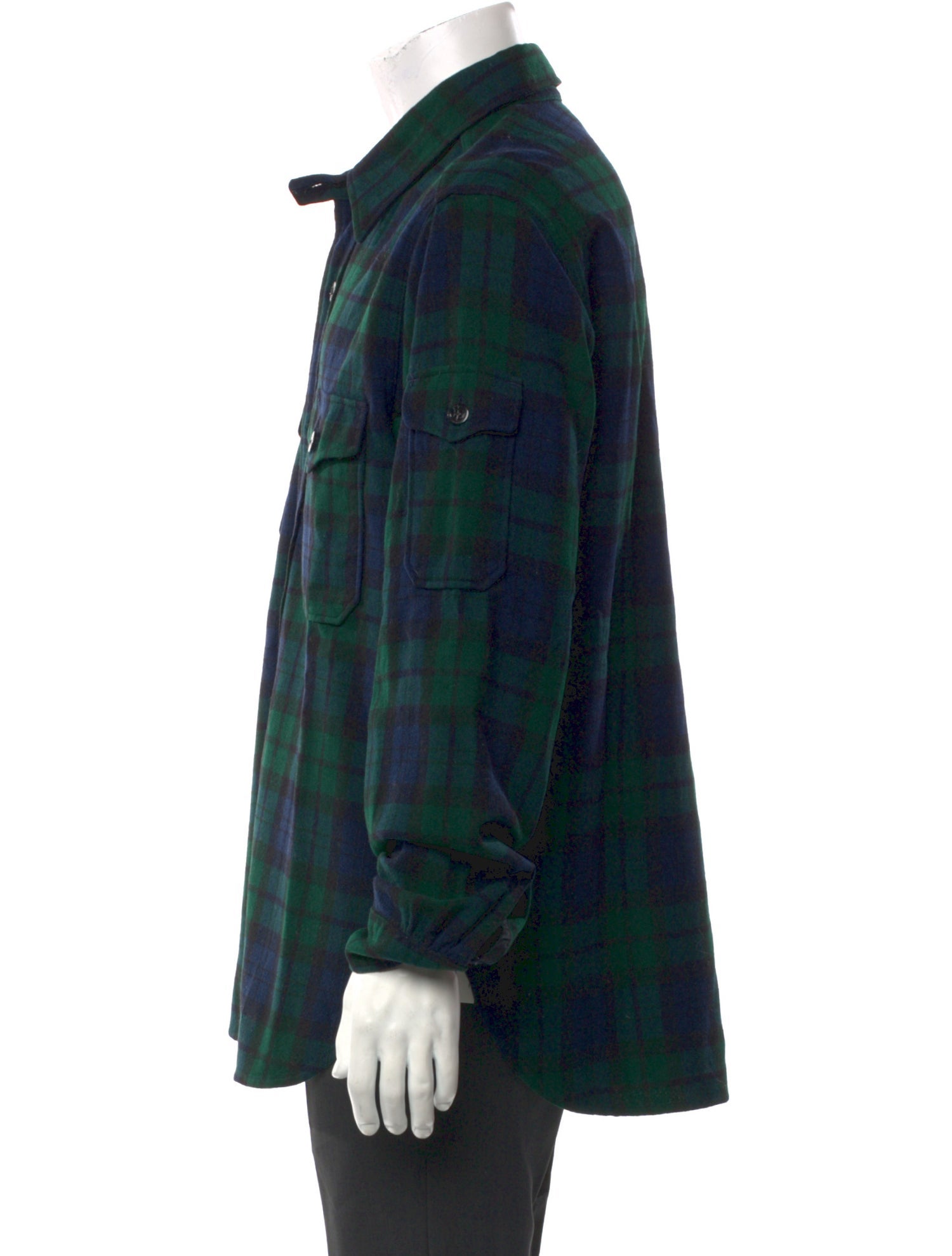 Engineered Garments Wool Plaid Print Western Shirt