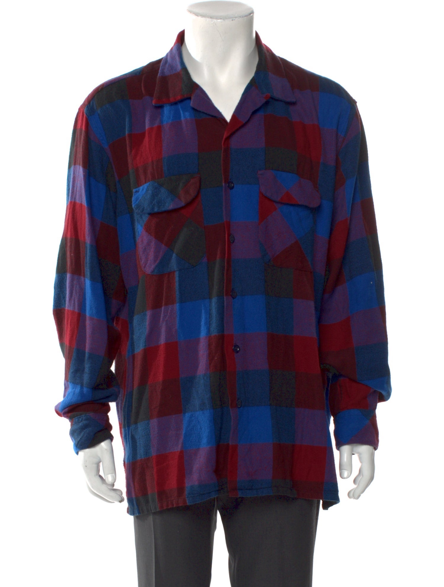 Engineered Garments Plaid Print Long Sleeve Shirt