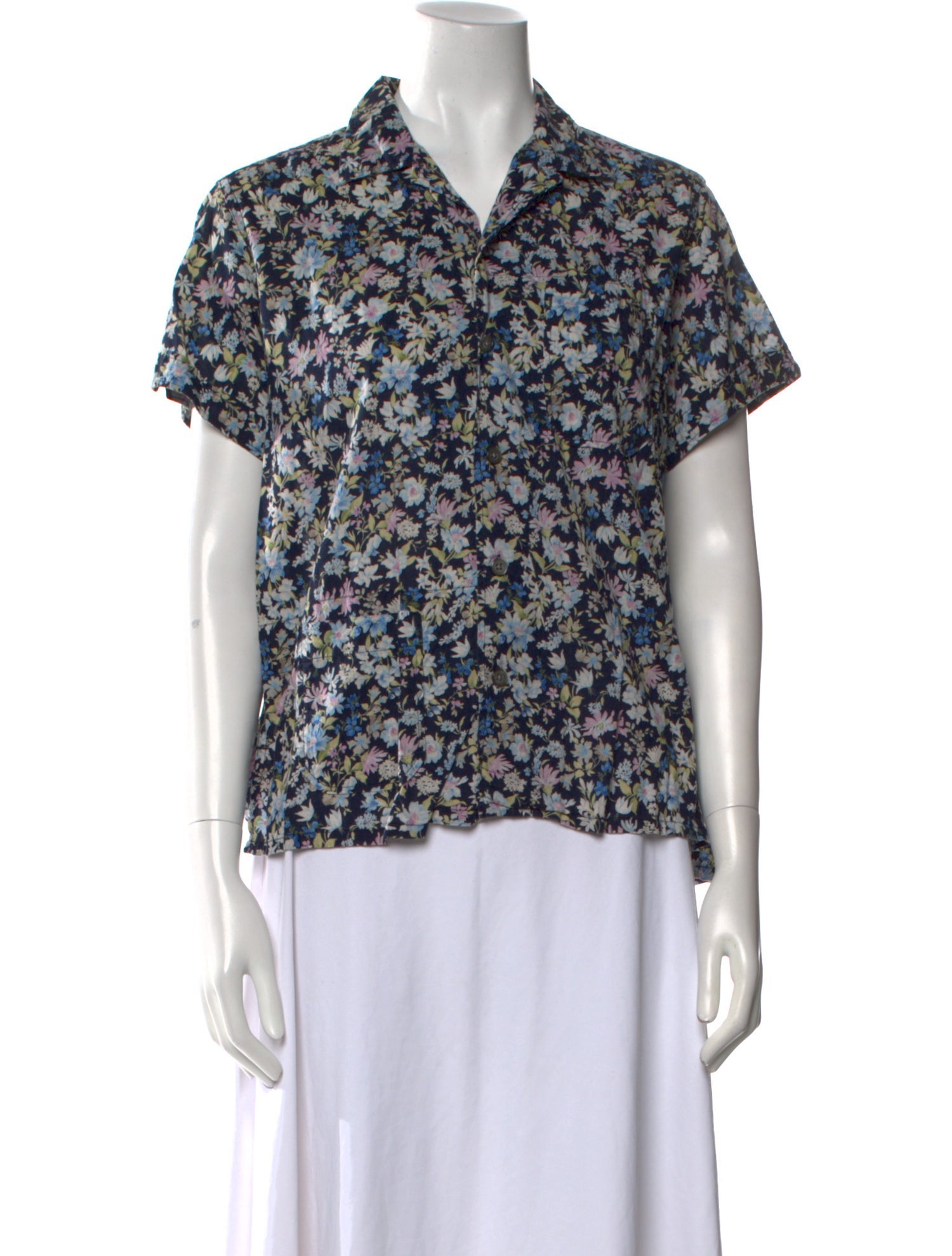 Engineered Garments Floral Print V-Neck Blouse