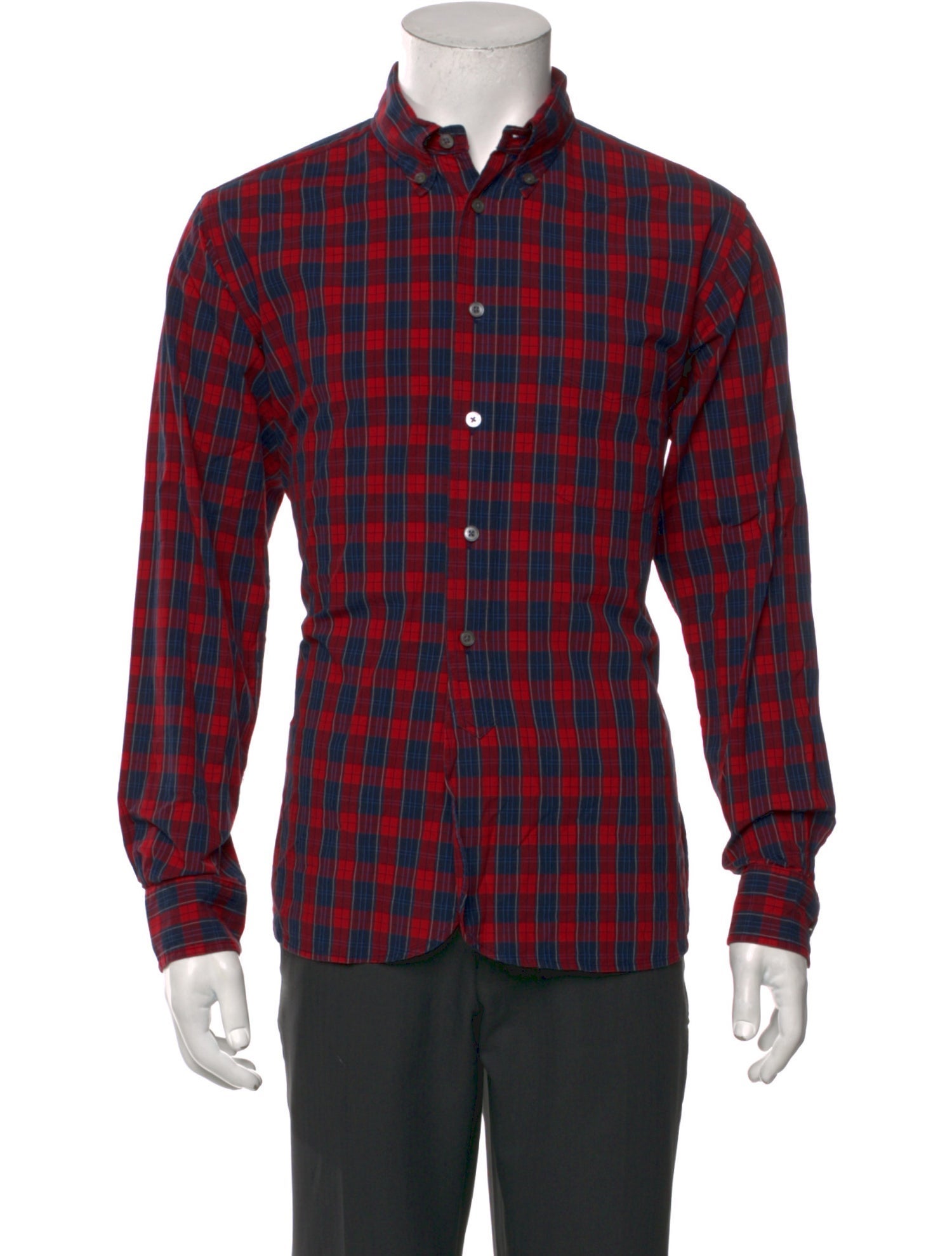 Engineered Garments Plaid Print Long Sleeve Shirt