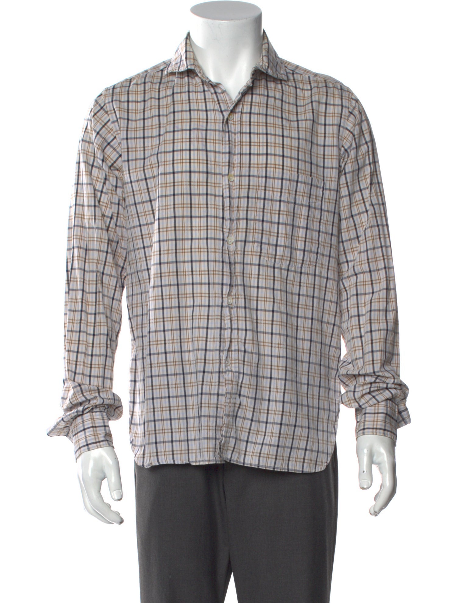 Engineered Garments Plaid Print Long Sleeve Shirt