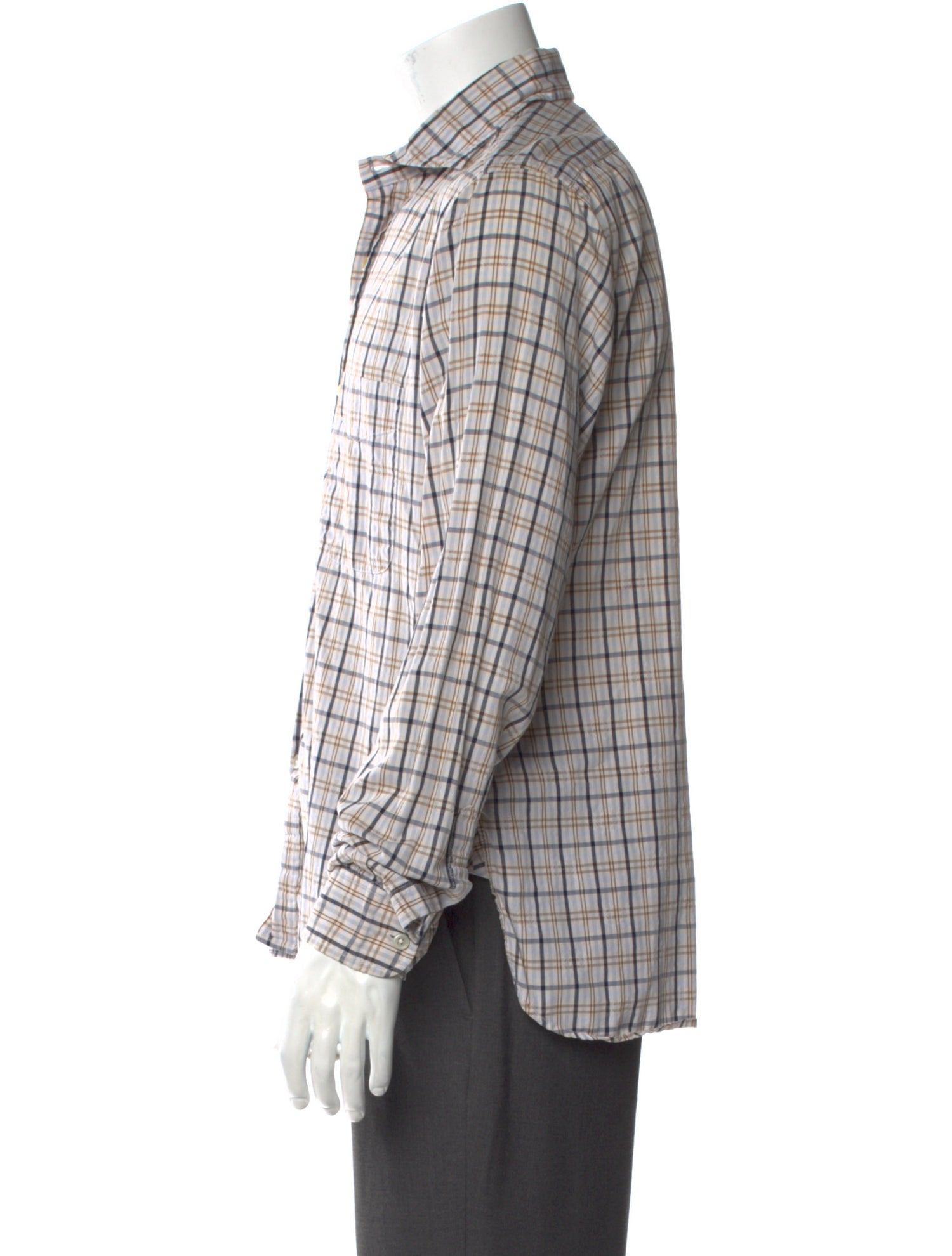 Engineered Garments Plaid Print Long Sleeve Shirt