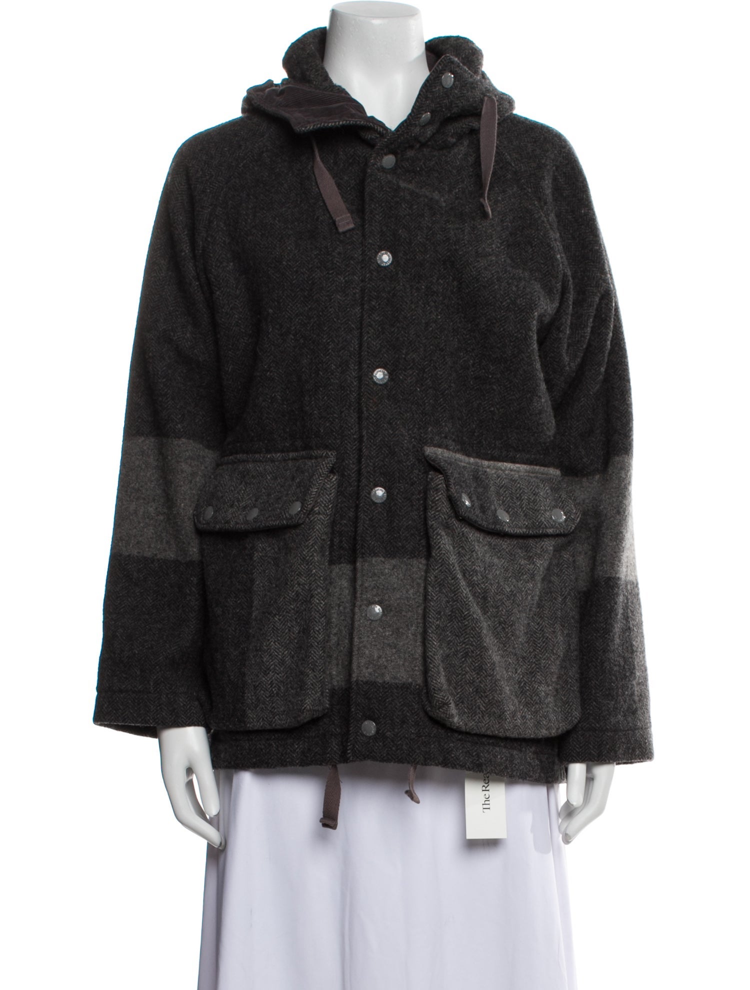 Engineered Garments Wool Tweed Pattern Fur Jacket