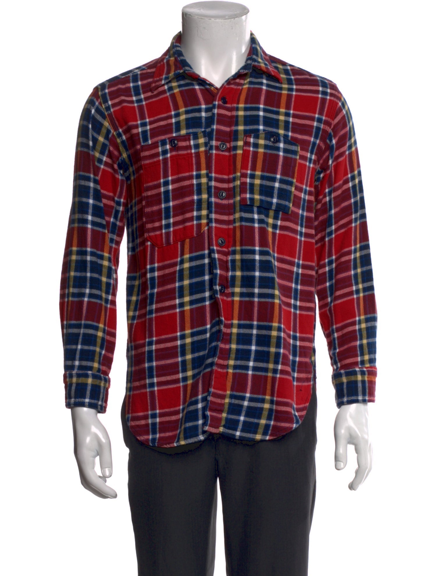 Engineered Garments Plaid Print Long Sleeve Shirt