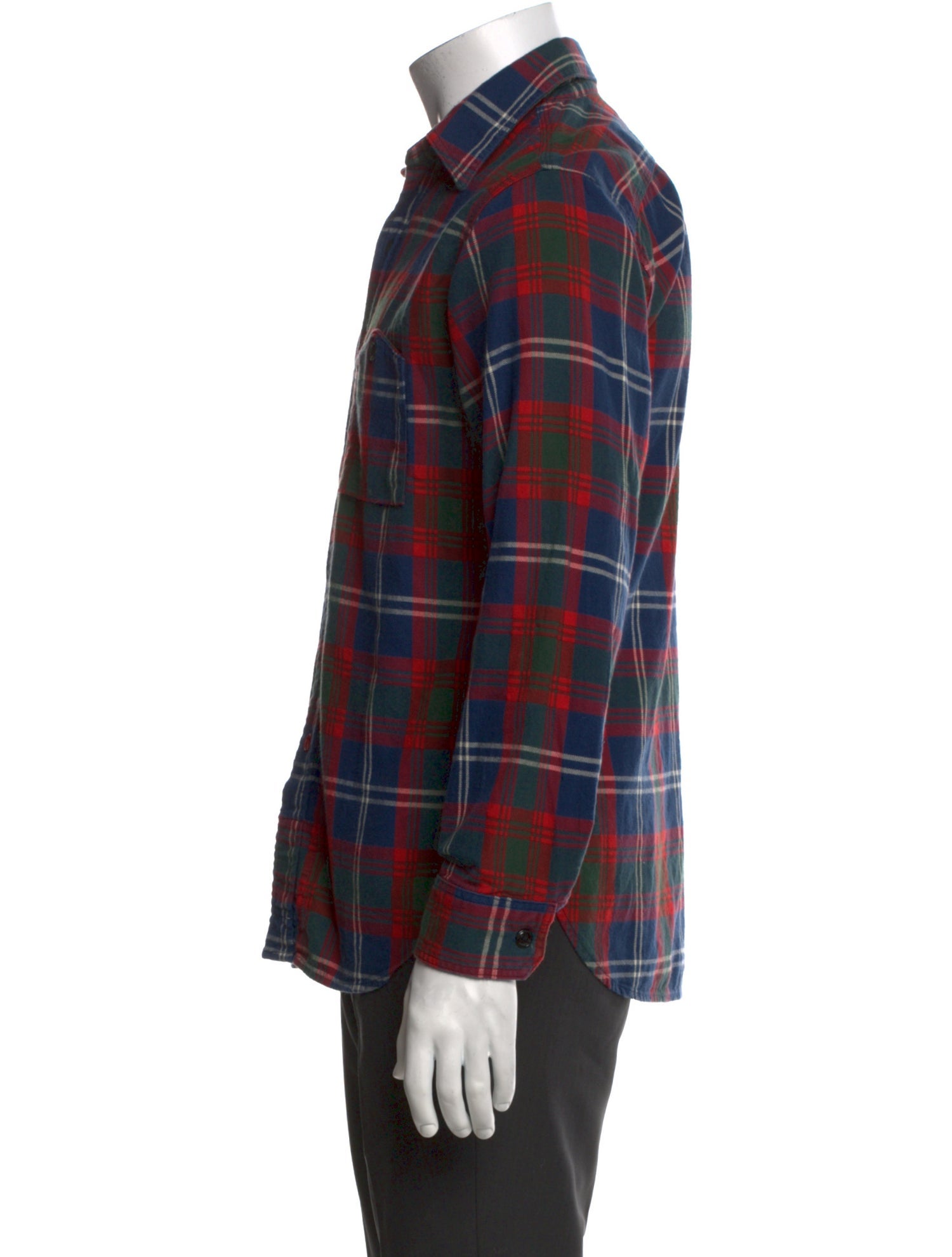 Engineered Garments Plaid Print Long Sleeve Western Shirt