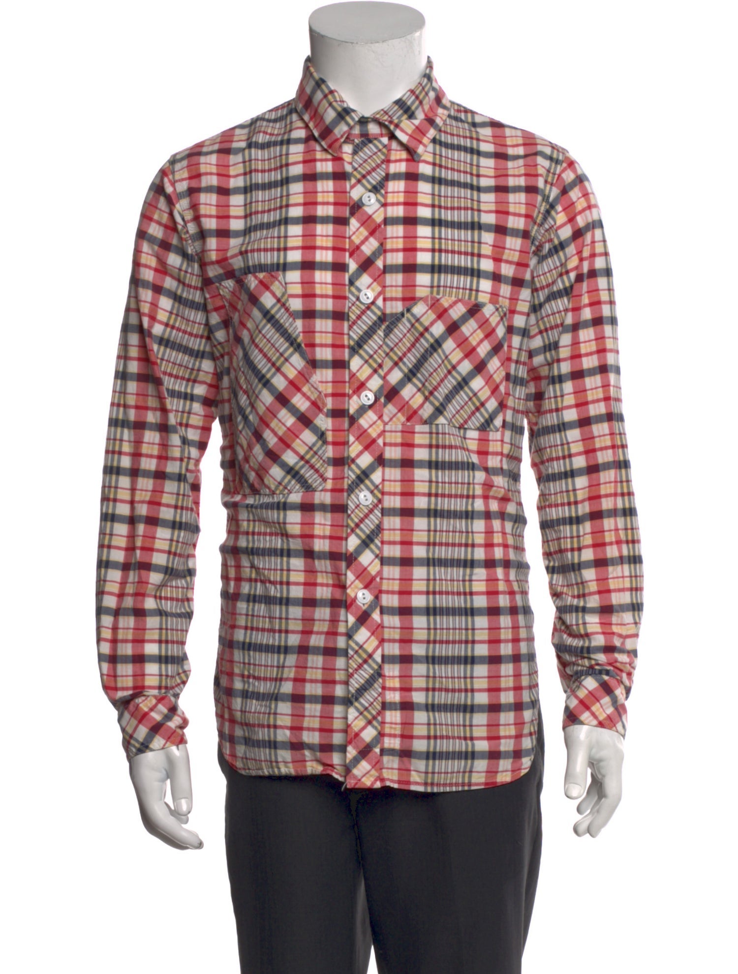 Engineered Garments Plaid Print Long Sleeve Shirt